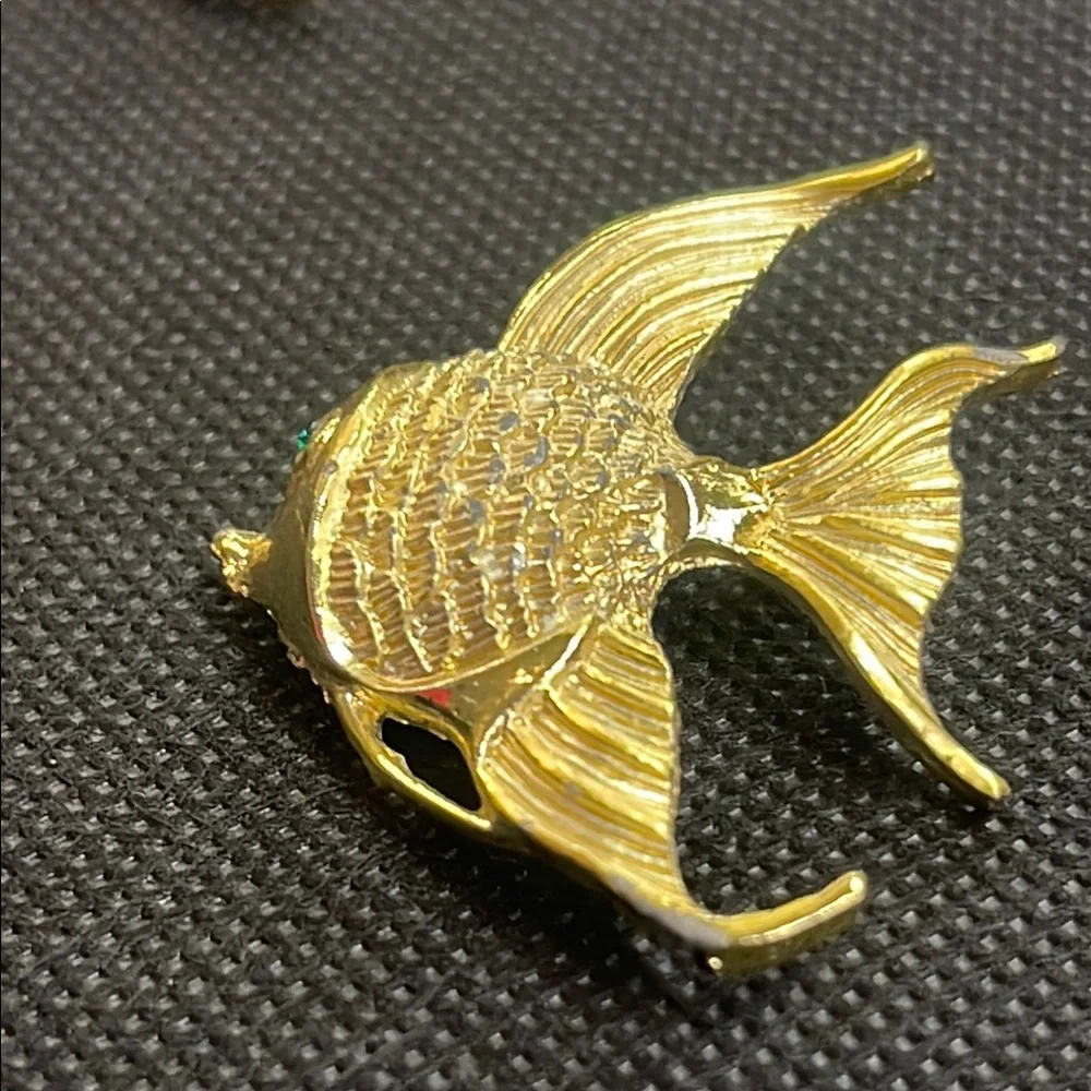 Gold Fish-Shaped Brooch